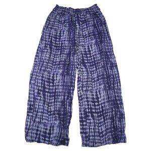 Colorful Planet Pants Elastic Waist Girls L 10 12 Flowy Wide Leg Boho Hippie Dye